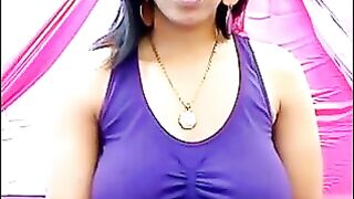 Her nipples are standing and her T-shirt is wet, she's very excited