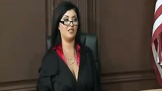 A mature woman in a uniform has really big boobs. Watch her!