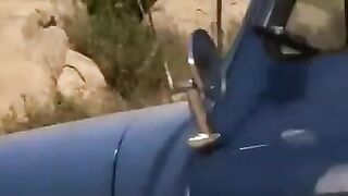 The driver guy tore up a girl with big boobs right in the car