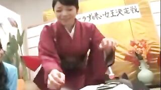 Asian porn with a hairy lady enjoying herself in public