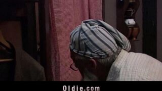 A grandfather punished his granddaughter for her naughty behavior by spanking her