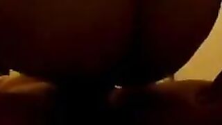 A woman with a sagging belly after childbirth gets fucked by three men