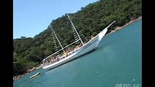 A group of bitches gets ready for sex on a yacht in an amazing way