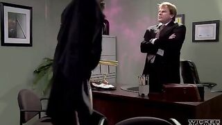 The boss himself fucked his secretary on the table in his office