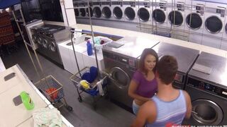 A man fucked pretty babe Dillion Harper in the laundry
