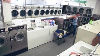 A man fucked pretty babe Dillion Harper in the laundry