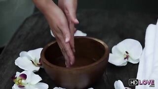 Massage with a friend has become more erotic