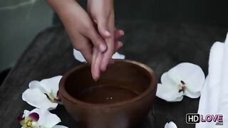 Massage with a friend has become more erotic