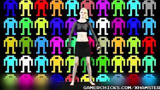 A sexy blonde is dancing on the strip in front of a crowd of guys