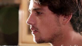 The brunette chick had sex directly in the bedroom