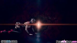 A hot brunette in a leather suit Christy Mack masturbates her pussy