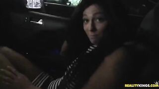 A man came on the face of a cute brunette after sex