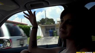 Skinny babe got picked up and fucked in the car