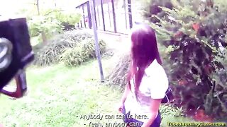 The guy was walking and stumbled upon a stranger getting intimate