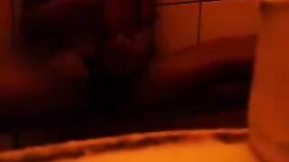 The girl first took a shower and then indulged in some personal pleasure on the floor
