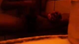 The girl first took a shower and then indulged in some personal pleasure on the floor