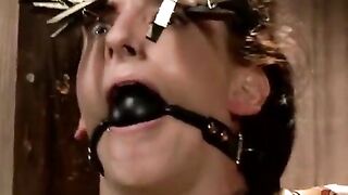 The poor girl was tied up and a vibrator was used to mock her