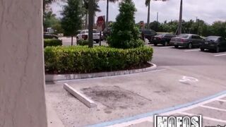 A hot guy has sex with a girl he met on the street in POV style
