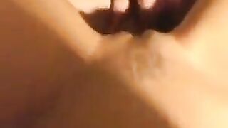 A sexy skinny girl showed her holes from close up at home