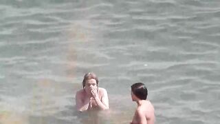 Bathing in the sea completely naked is very pleasant, especially on hot days