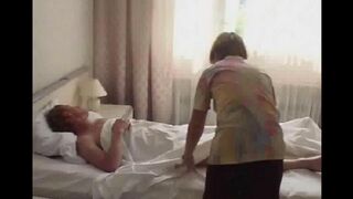 The girl was bored and fucked with her sleeping father