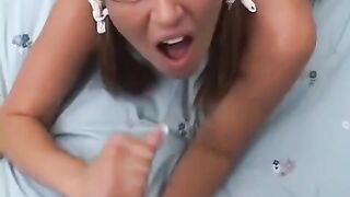 Standing doggy fuck with smooth teen and slave mouth