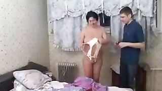The old woman was fucked by her son, who had no other sex