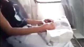 A stunning girl watched as a guy took out his impressive dick and jerked off