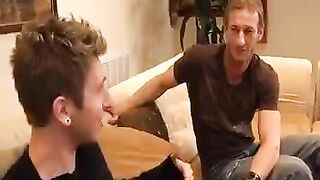 A girl poses naked at home, her stepbrother also undresses