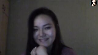 A cute Kazakh girl gets fucked and gives a blowjob with steamy Skype action