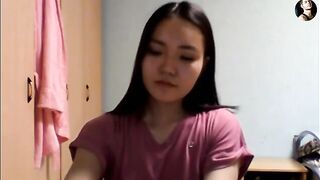 A cute Kazakh girl gets fucked and gives a blowjob with steamy Skype action