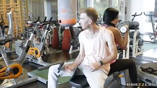 A girl is having fun pumping a big dick of a tattooed guy