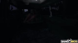 Gorgeous brunette with big tits gets fucked in the car xxx