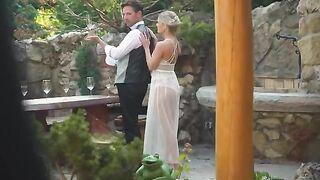 Honeymooners fuck on the first night triple sex