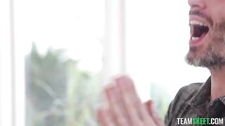 Redhead girl has no sex with a guy without condoms