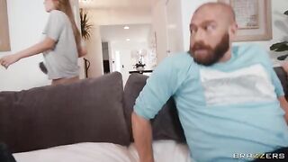 A guy's girlfriend fucks with another guy and takes his cum