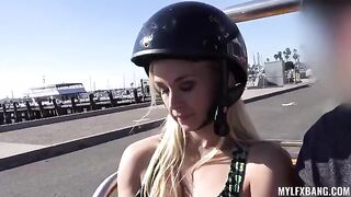 A hot blondie is getting wild in this steamy scene