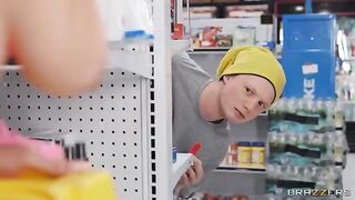 A bodega bro achieves the impossible with a daring move in this Brazzers scene