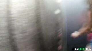 A guy is not embarrassed to walk around with his cock hanging out