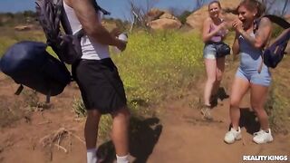 A girl was taken by a group of guys right in the woods