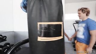 Face-to-Face Squatting with a Latina Beauty in the Gym