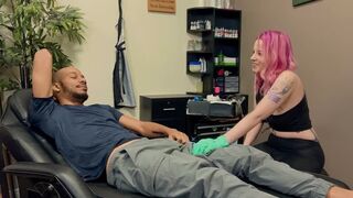 Tattooed woman enjoys interracial sex