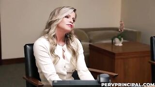 The boss fucked his secretary on the table in the office