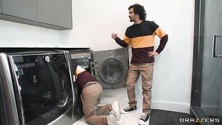 Hot blondes fuck a guy who fucks his look-alike