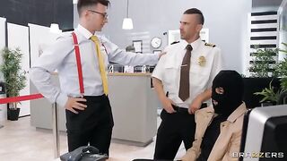 Banking guy fucks a stupid robber who wears stockings