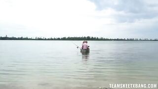 A girl tried to catch a cock in nature, but she got mine