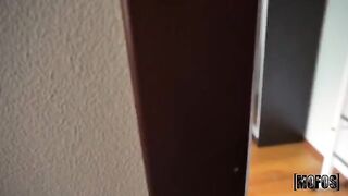 A girl saw her roommate spying on his roommate and decided to help him