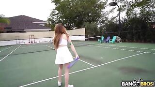The girl is having a great sex session with a tennis coach