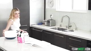 She got a cake and a cock in her pussy
