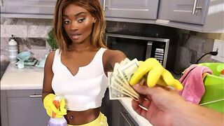 The maid came for the money and got a cumshot
